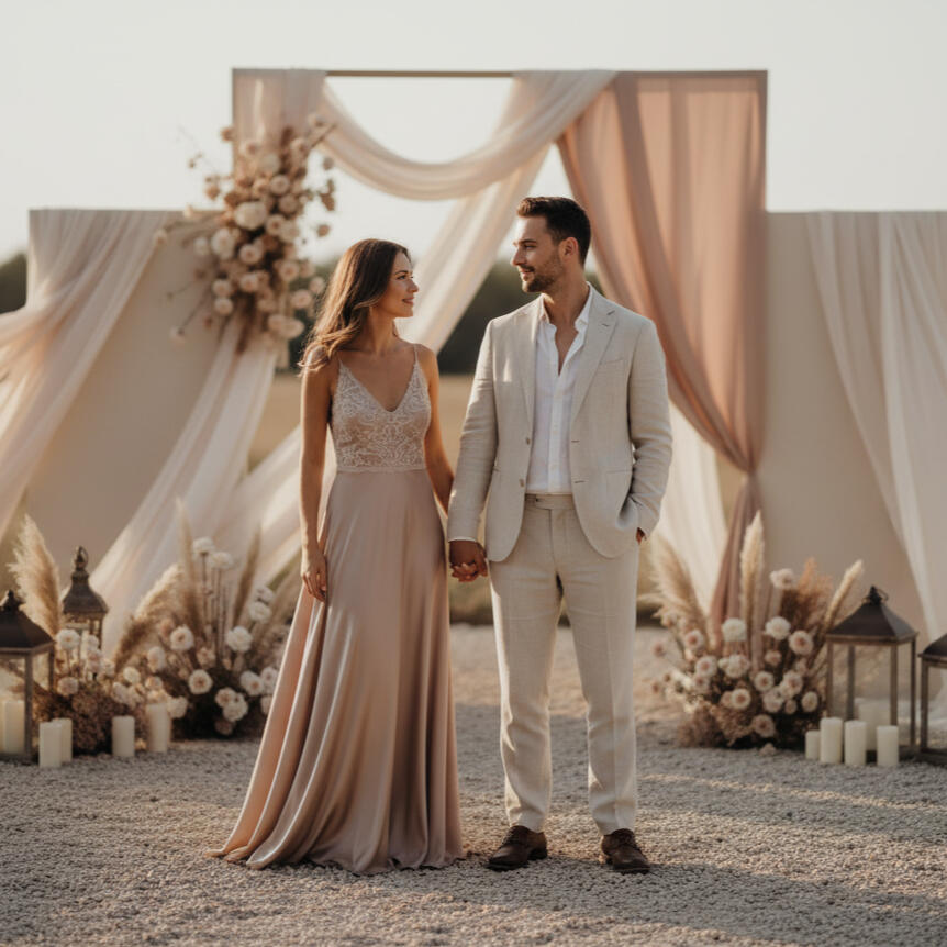 Los novios Foto de los novios junto al altar